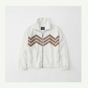 Abercrombie Chevron Sherpa Full-Zip Sweatshirt